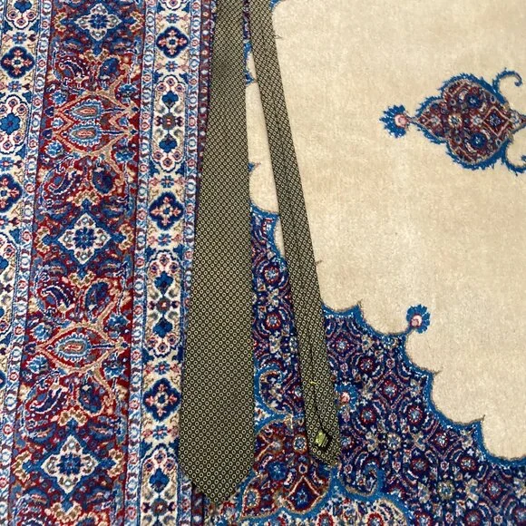 OXXFORD CLOTHES Tie (Green, Motif, Silk) - Picture 1 of 2